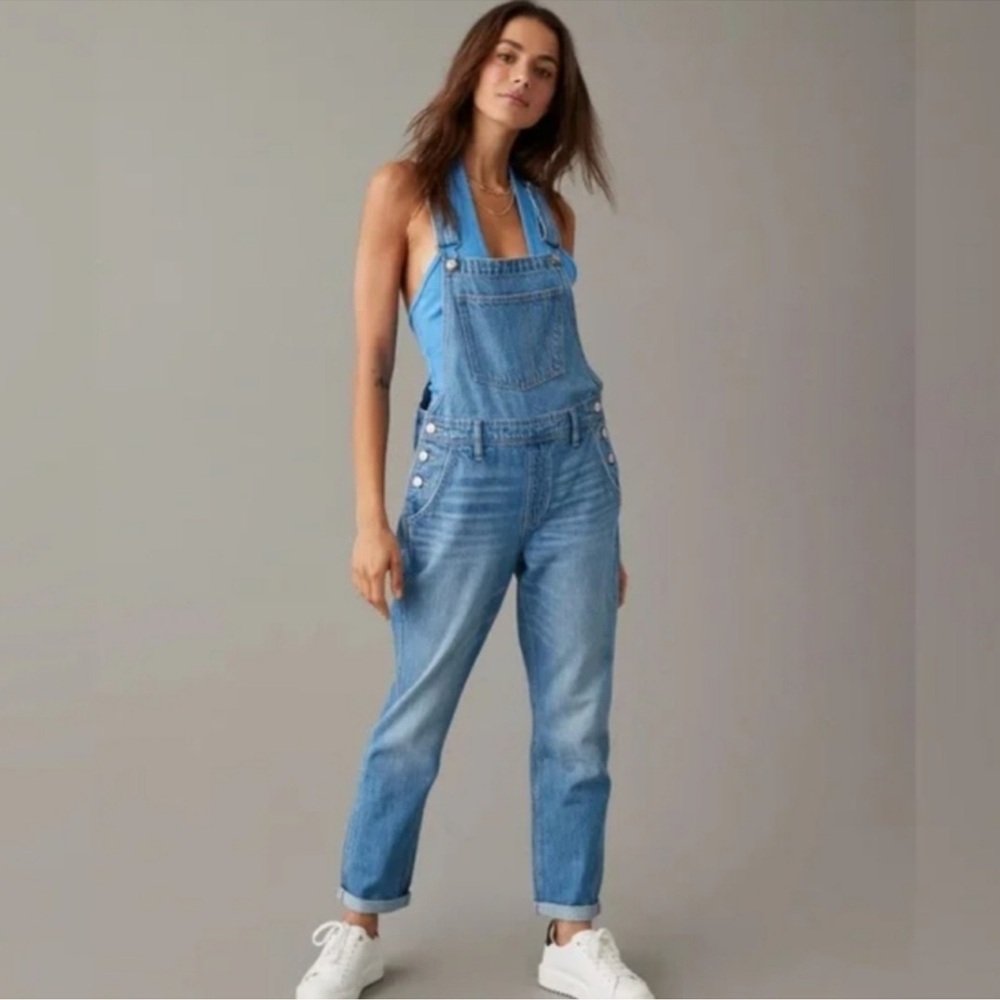 American Eagle Outfitters Light Blue Denim Overalls Jumpsuit